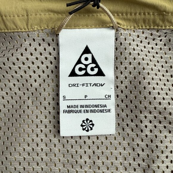 Nike ACG Shirt Men Small S Beige Brown Orb Weaver Dri FIT ADV Collar Button Up 1 - Picture 5 of 12
